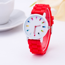 Hot Sale Women Watch 2015 Fashion Geneva Casual Watch Silicone Wristwatch Girls Women Men Quartz Watch