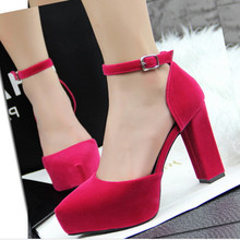 2015 Brand Women Shoes Bridal Platform Suede Career Sandals Sexy Woman Pumps Ladies Pointed Toe High Heels Ladies Single Shoes