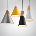 Modern Pendant Lights Wooden Aluminum Colorful Pendant Lamps For Restaurant Bar luminaire pendientes Home Decoration lamparas