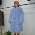 Real fur coat women s Mongolia Sheep Fur long 90 cm nine quarter O Neck full
