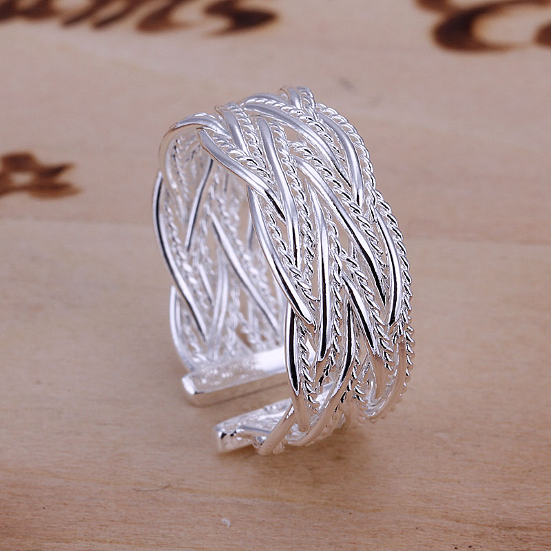 Image of 2014 Hot sell Chrismas gift Wholesale silver plated ring fashion jewelry,Small reticulocyte ring SMTR023