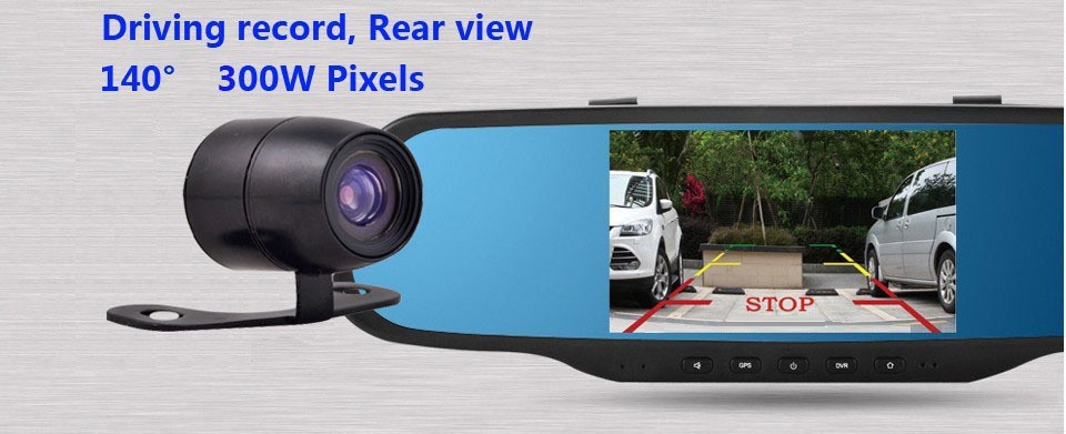 5 + 1080P + Android 4.0 + GPS + WIFI +BT + Backup Camera All in 1 Multifunction Rear view Mirror CAR DVR Car Driving Recorder (10)