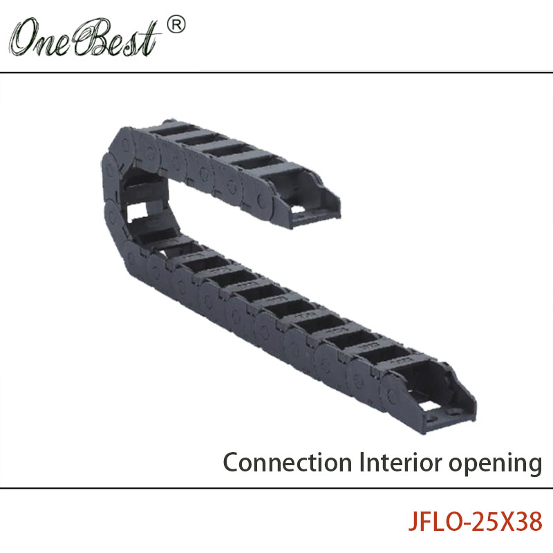 JFLO 25x38mm 1000mm Wire Carrier cable Drag Chain Connection Interior Opening Protection Towline with end Joints