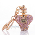 Luxury Perfume Bottle Fragrances Keychain New Brand Juliet Chaveiro Keychain Bling Rhinestone Keyring Gift for Women