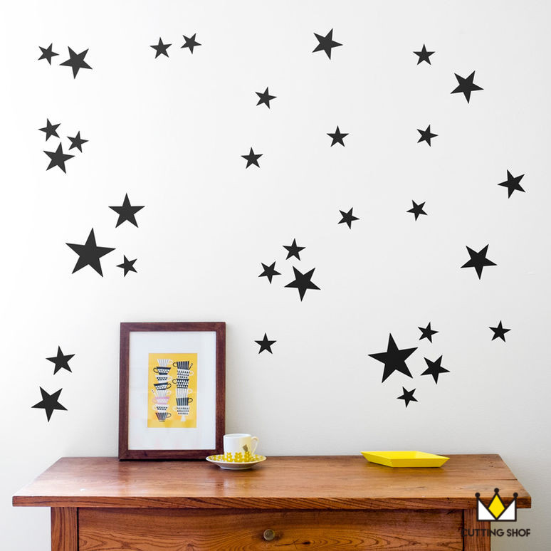Image of 110pcs Star pattern cute Wall Sticker for kids Easily Removable Waterproof no Pollution material for kids room decoration