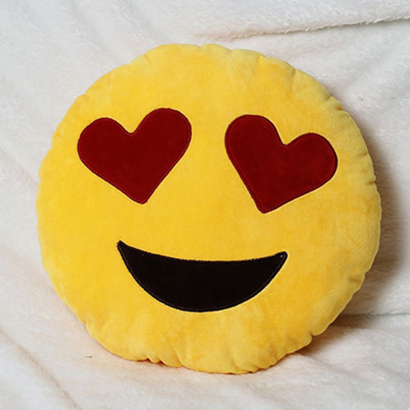 Image of 2015 Hot 18 Styles Soft Emoji Smiley Emoticon Yellow Round Cushion Pillows Stuffed Plush Toy Doll Christmas Gift Free Shipping