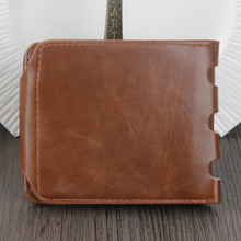 2015 Men s Brown Fashion PU Short Wallets Men Hasp bifold High grade Imitation Leather Wallets