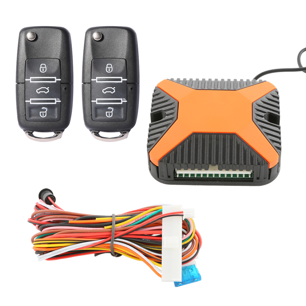 Image of Quality universal car keyless entry kits with customized flip key remote trunk release central door locking
