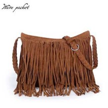 2015 Hot Sale Tassel Women Leather Handbags Cross Body Shoulder Bags Fashion Messenger Bags Suede Fringe
