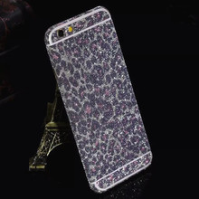 Luxury leopard glitter foil sticker body scrub color film Star flash mobile phone protective film For iphone 5 5S/6 6S/6 Plus