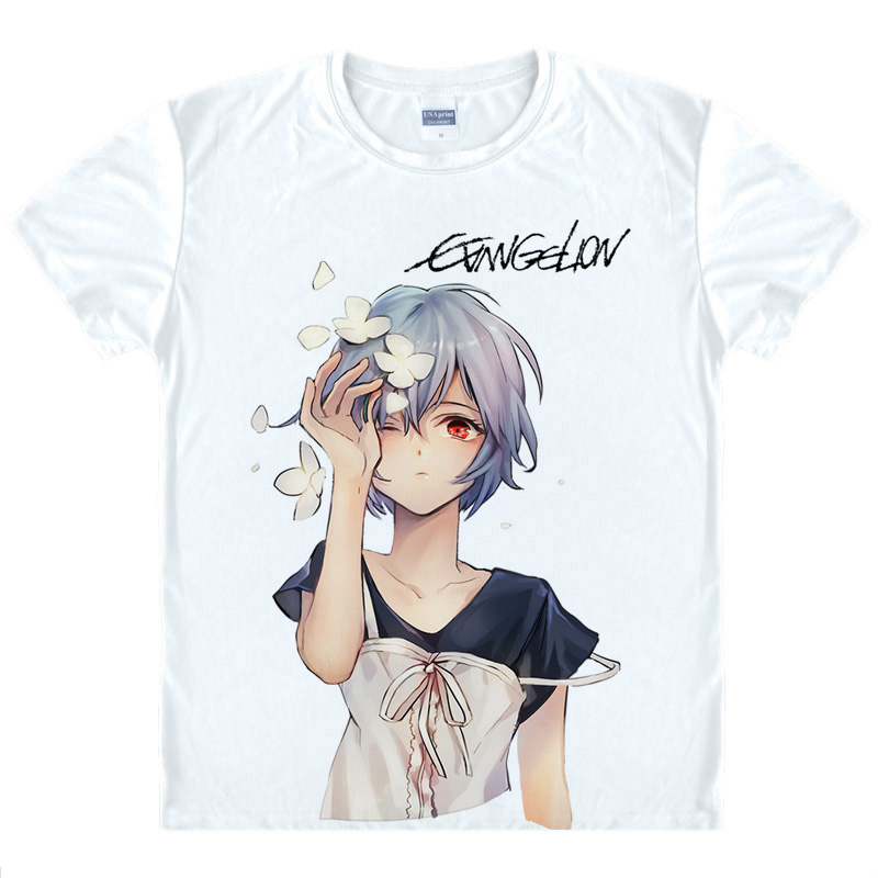 EVA Neon Genesis Evangelion T shirts kawaii Japanese Anime t shirt Manga Shirt Ayanami Rei Cosplay