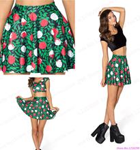 New Green Tennis Short Skirts High Waist Pettiskirt Flared Pleated Dance Skirts Summer Saia Sweet Miniskirt Rose Flower Print