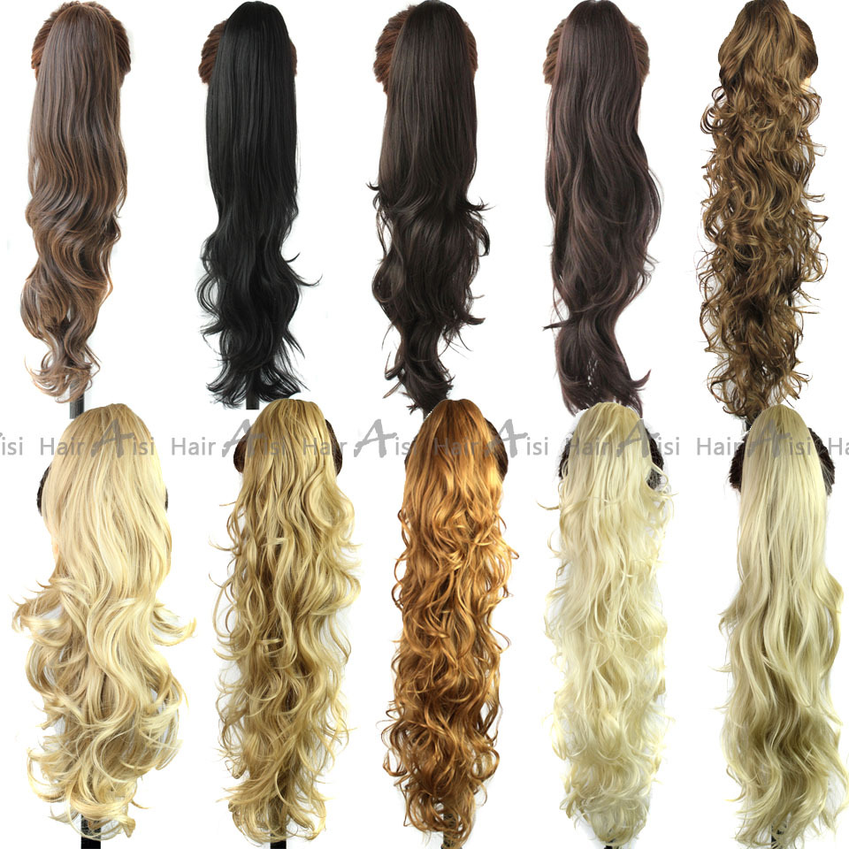 Image of Synthetic Long Curly Wavy Claw Drawstring Clip False Ponytail natural Hair Extension Fake Tress Hairpieces My Little Pony Tail