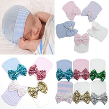 1piece/lot baby lovely cotton knitted hats&caps for boys girls spring summer baby hairbow kids clothing accessories newborn hat