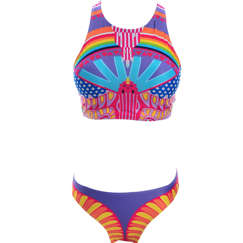 Image of Teres 2016 New Womens/ Ladies Sexy Bathing Suit Brazilian Vintage Swimwear Bikini High Neck Push Up Bra Swimsuit 15289A0