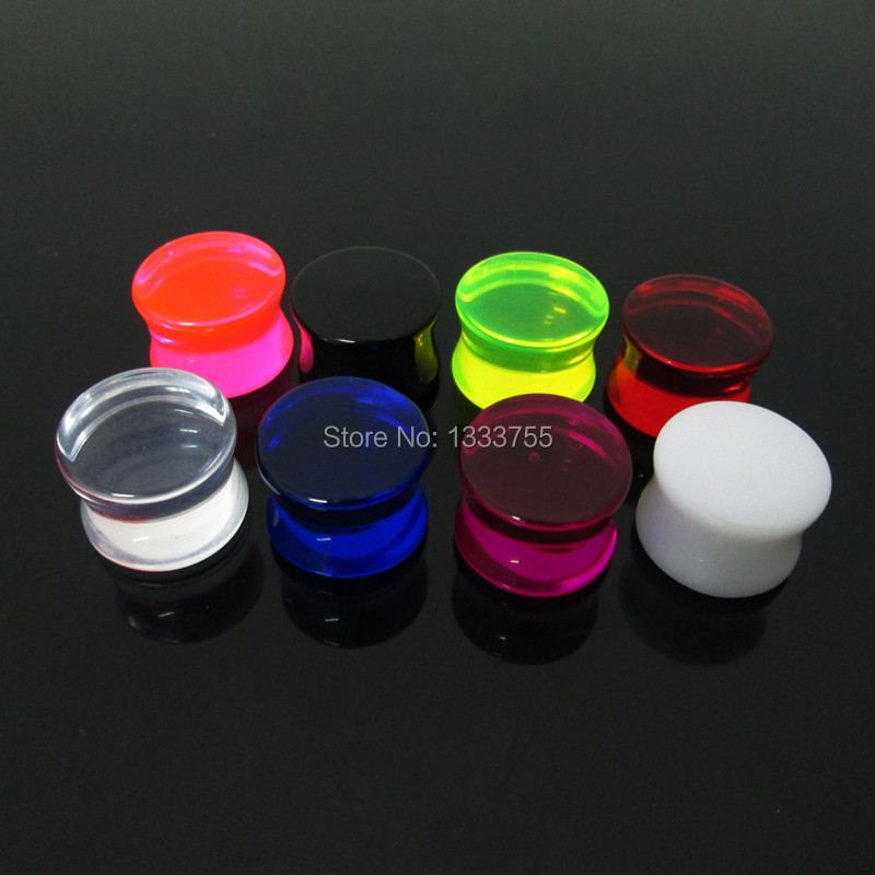 Image of free shipping NICE piercing body jewelry 1 Pair mixed gauges clear Transparent ear expander saddle acrylic ear plug GOOD
