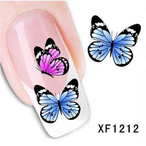 Fashion Cute DIY Watermark Butterflies Tip Nail Art Nail Sticker Decal Manicure Nail Tools Free Shipping