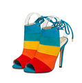 2016 Europestar thin heels spell color sandals seven color rainbow fish mouth sexy shoes