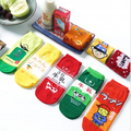 3 pairs set Random send Japanese cuisine style boys and girls summer home socks Cartoon picture