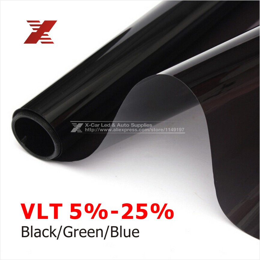 Image of 50x 300cm Dark Black Car Window Tint Film Glass VLT 5%/15%/25% Roll 1 PLY Car Auto House Commercial Solar Protection Summer