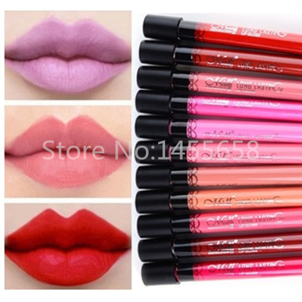 2015 Women Ladies Arrival Waterproof Elegant Color Lipstick Matte Smooth Lip Stick Lipgloss Long Lasting Sweet