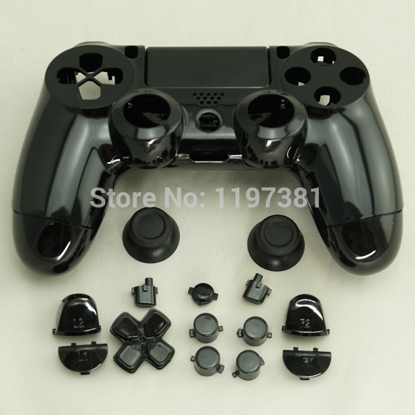 Glossy Black Controller Full Housing Shell Cover  for Sony PS4 Playstation 4 gamepad