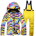 Cheap winter Snow suit Sets Zebra crossing Women skiing snowboard ski clothes windproof waterproof outdoor sports