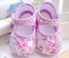 spring autumn Girls flowers bow baby toddler shoes children footwear first walkers size 11cm 12cm 13cm