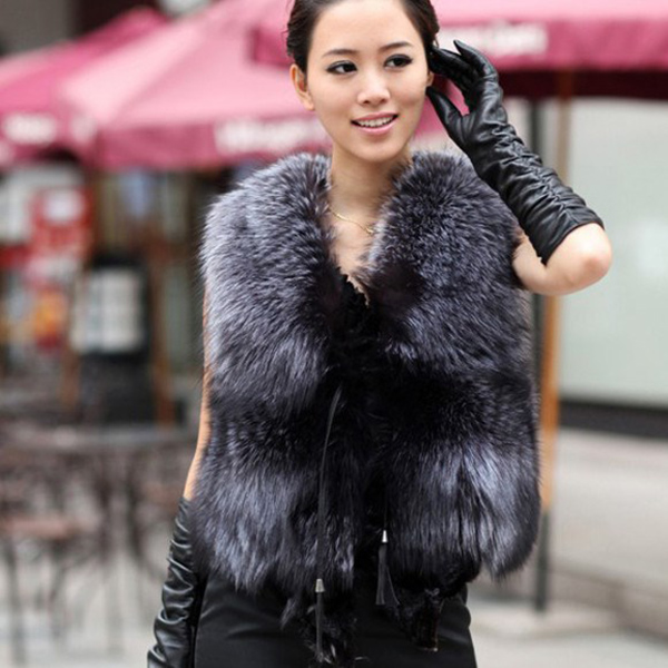 Luxury Faux Fur Vest Sleeveless Jacket Coat Winter Women Waistcoat Tops Outerwear