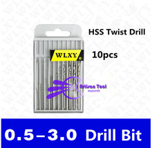 10pcs HSS Metal Drilling Tool HSS Twist Drill Bit  from 0.5  to 3.0mm  free shipping