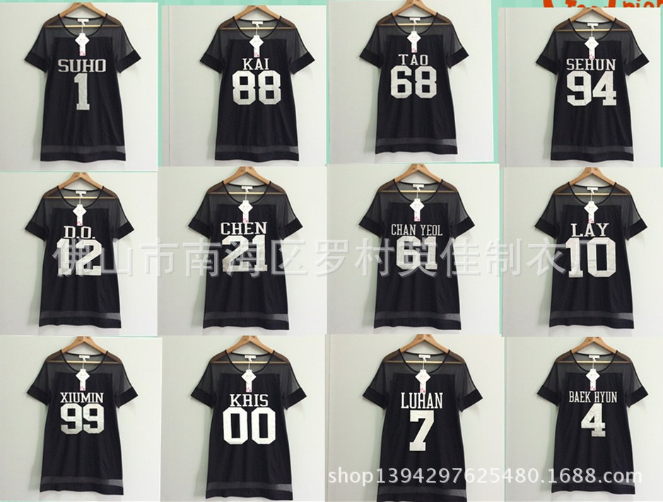 Kpop exoドレスkris sehunスタイル半袖ドレス夏ドレスtao kpop k,popファッション