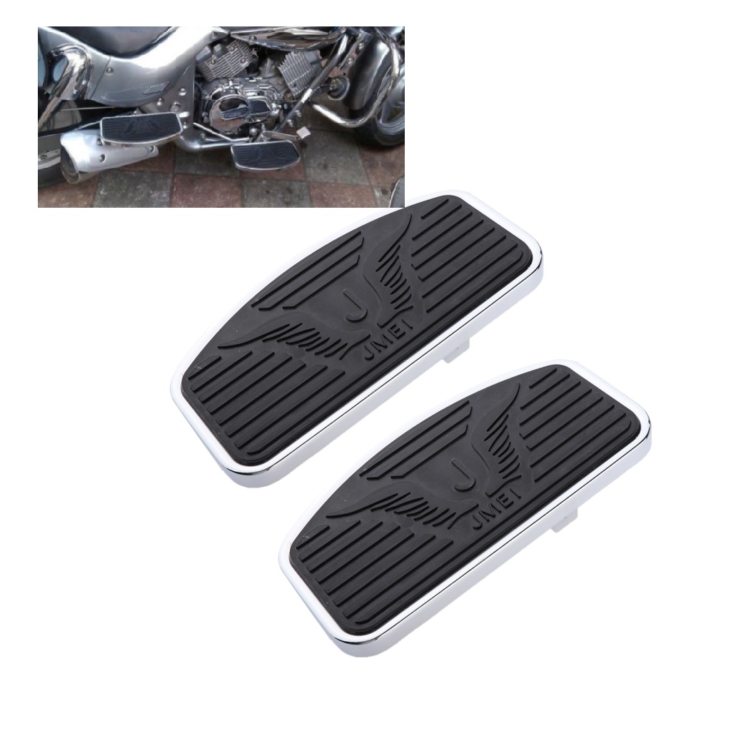Pair Black Motorcycle Foot Pegs Bracket Rider Footboard For Honda Suzuki Motorcycle Rear Passenger Footrest