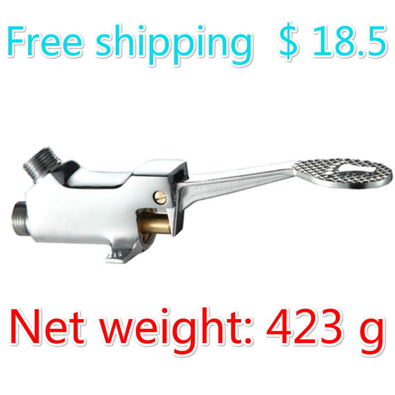 Full Copper Faucet Basin Pedal Hospital Laboratory Single Cold Foot Tap Switch control valve