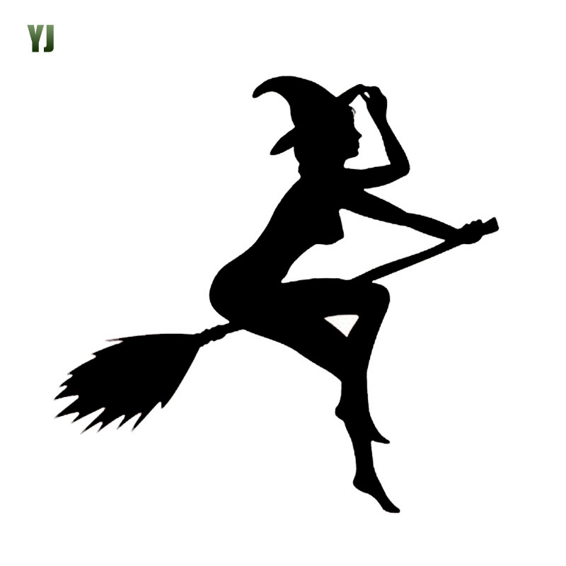 Image of 12*11CM FUNNY SEXY WITCH LADY GIR Sexy Witch Lady Car Stickers Car Sticker Decals Black/Silver/Blue/Yellow CT-585