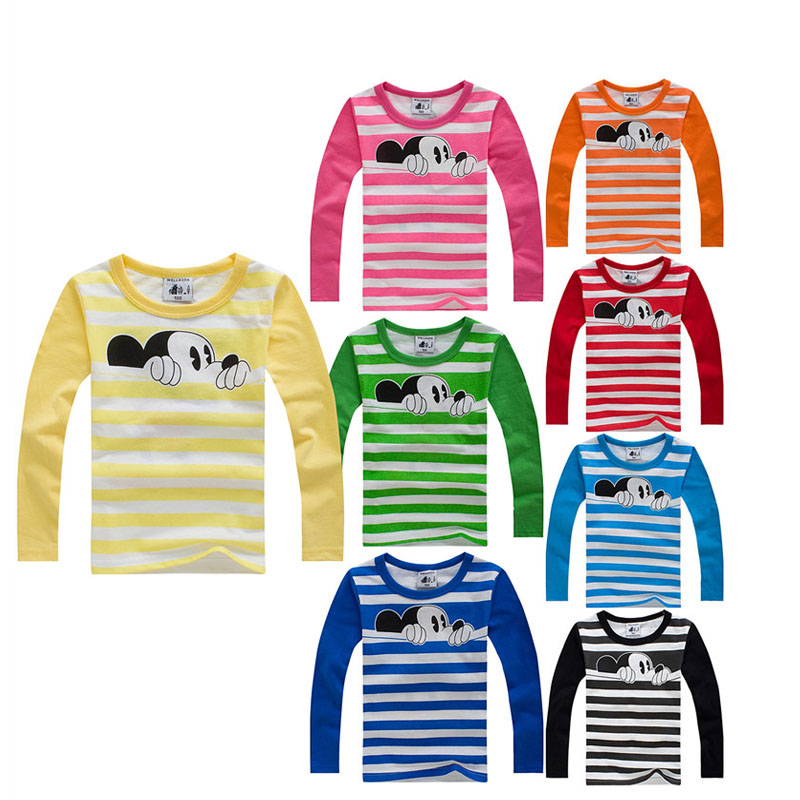 Autumn Winter 100 Cotton Kids T Shirt Cartoon Mouse Long Sleeve Baby Boys Girls T Shirt