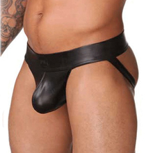 Men patent leather jockstrap sexy gay underwear men’s underwear U convex men thong