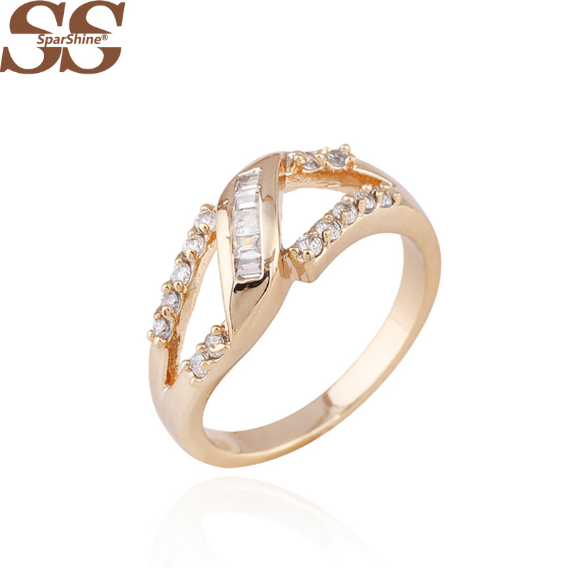 SparShine Silver 18k Gold Ring Anillos Ruby Bijoux Anel Wedding austrian crystal Bague Silver Aliancas De