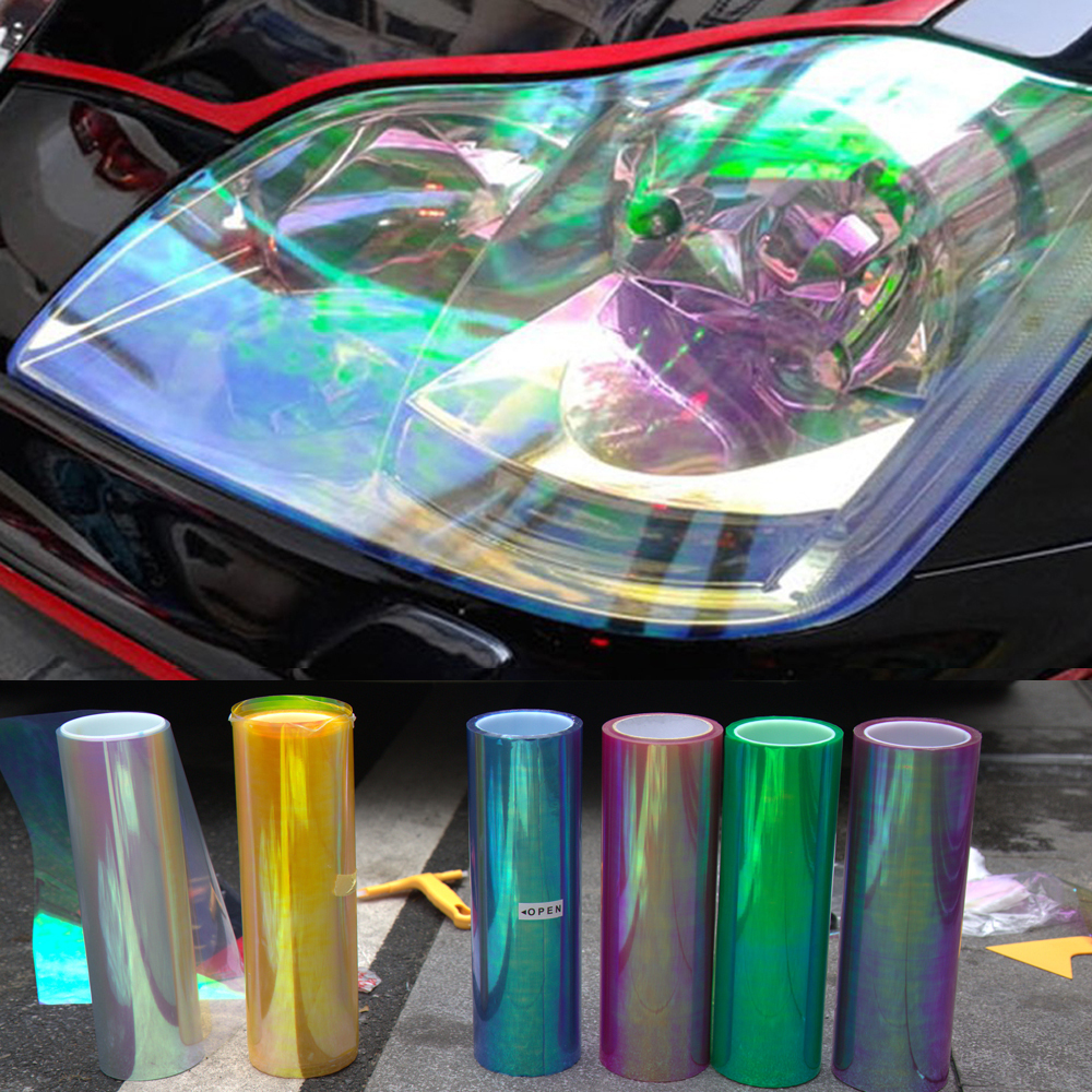 Image of 120*30cm Shiny Chameleon Auto Car Styling headlights Taillights Translucent film lights Turned Change Color Car film Stickers