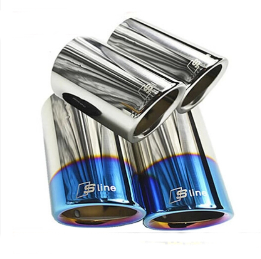 Image of For Audi A1 A3 A4 A5 A6 Q3 Q5 High quality Stainless steel Car exhaust pipe cover muffler pipe tip car accessories styling