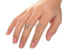 5pcs set Wholesale Punk Gold Thin Plain Chic Simple Band Cosplay Above Knuckle Midi Top Finger