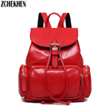 Leather Casual Backpack 2016 New Waterproof Shoulders Bag Female High Quality Leather College School Bags