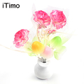 Luminaria LED Night Light Lamp Novelty Light Sensor Colorful Nightlights US Plug Mushroom Flower Plant Lilac