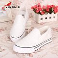 2016 Fresh Solid Color Canvas Shoes Hot Sale Lazy Paltform Thicken Bottom Women Fashion Casual Sapatos