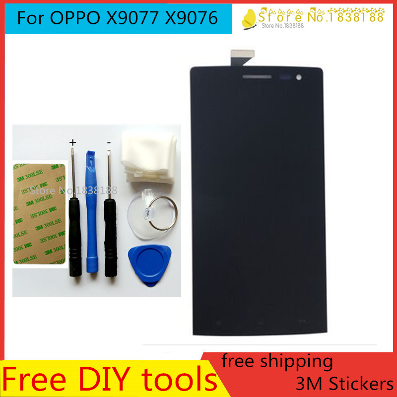 Tools+3M Sticker FOR OPPO x9076 X9077 Find 7 Original LCD Display +Digitizer touch Screen Assembly 2560x1440 Free Shipping 2Pcs