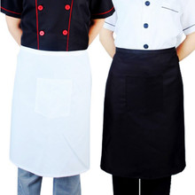 1pcs Plain Black Chefs Restaurant Waist Apron with Pocket