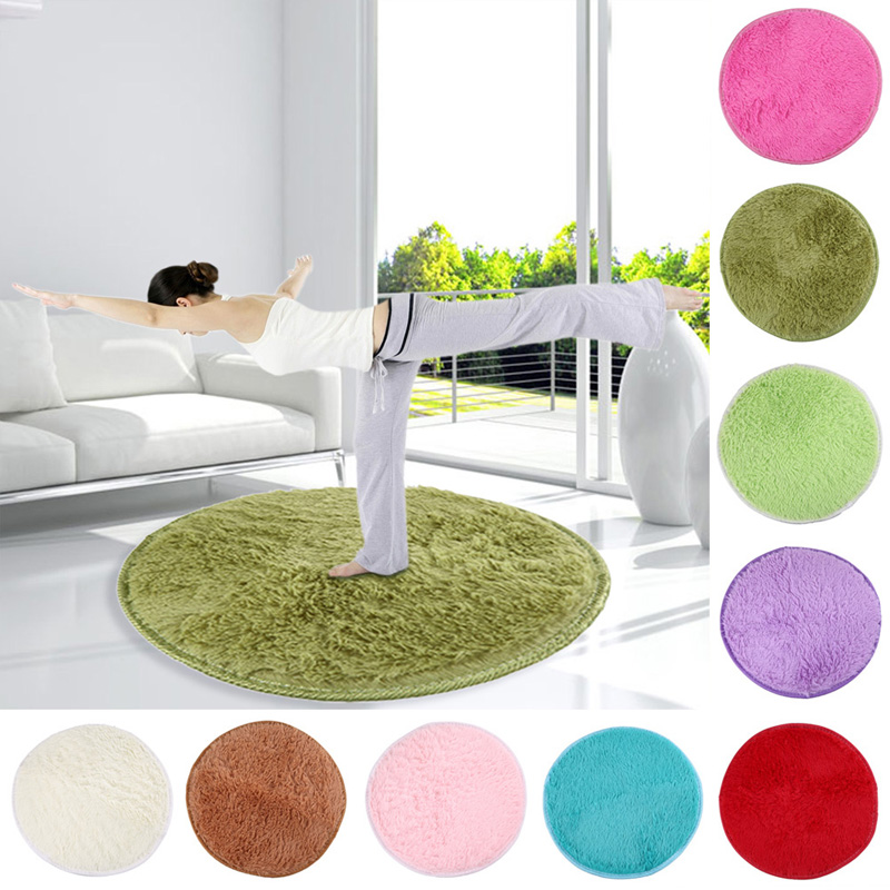 High Quality 82cm Fluffy Round Foam Rug Non Slip Shower Mat Floor Carpet Grass Greet Tapete FEN#