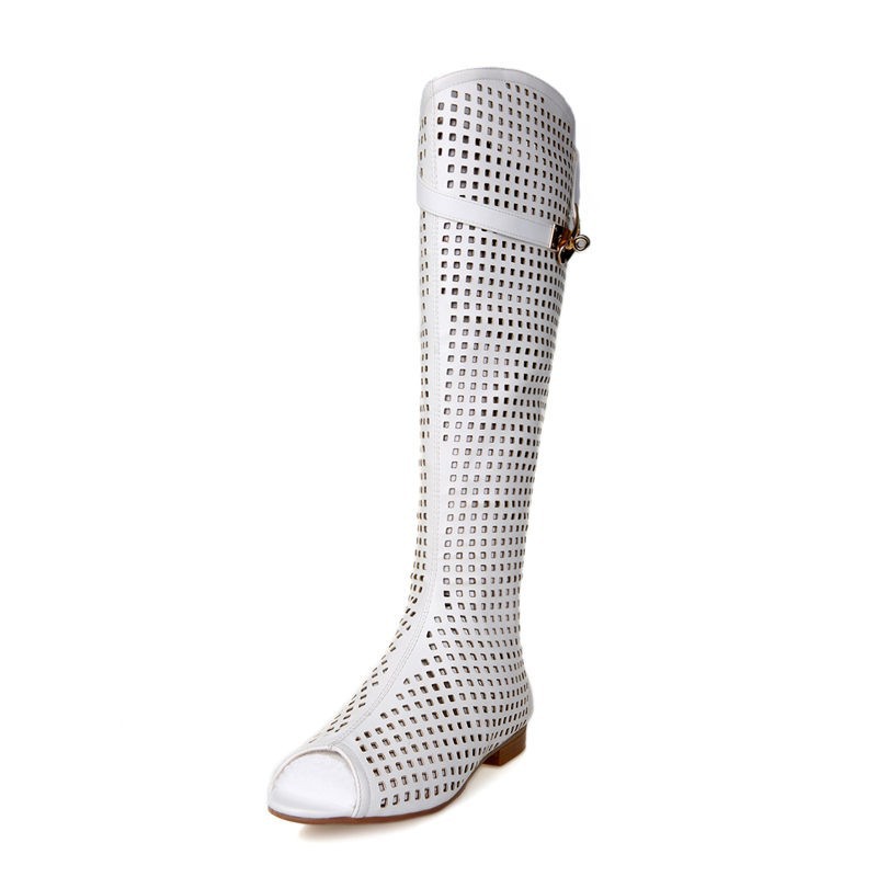 2015 New Women Summer Boots Fashion Buckle Knee High Boots Sexy