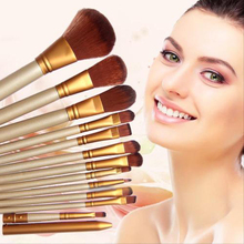 12 pcsSet New Women Professional Cosmetics Make Up Brushes For Powder Foundation Eyeshadow Lip Pincel Maquiagem Free Shipping