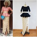 Nigeria Peplum Lace Staright Evening Dresses Full Sleeves 2017 Reao Image Dubai African Evening Gowns Vestidos