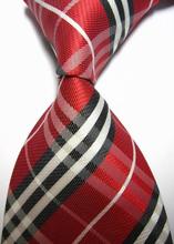 SNT0423 Red Black Stripes New Ties Solid Plain Hanky Handkerchief Cufflinks Men s Business Casual Party